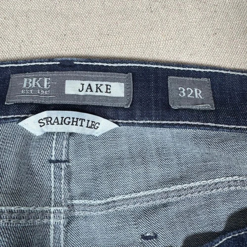 BKE Jake Straight Leg Jeans Mens 32R Dark Wash Excellent ABP16190 Stretch